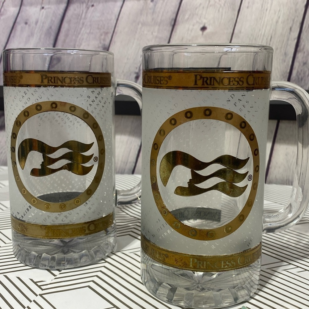 Beer 16oz glass princess cruises gold